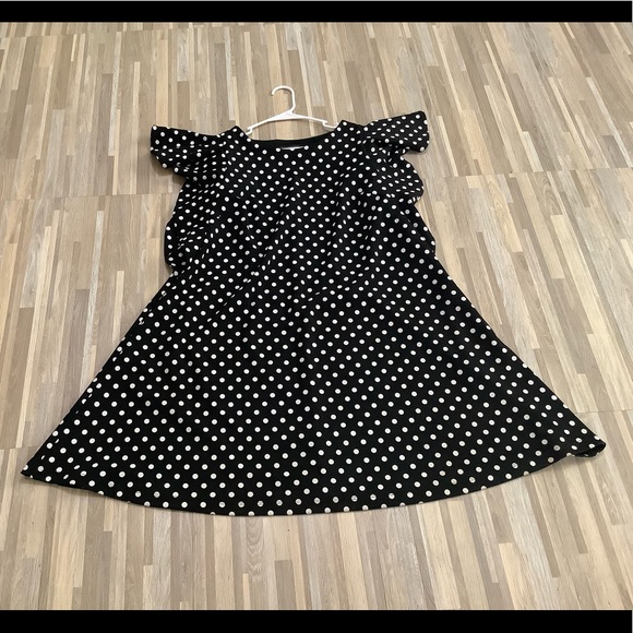 Lane Bryant Ruffle Sleeve Polka Dot Fit and Flare Dress 14/16 - Picture 4 of 9